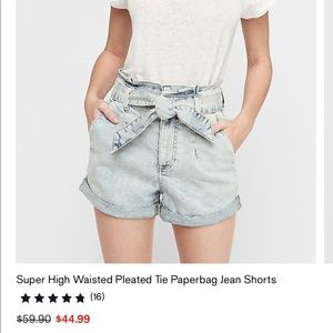 NWT Express Tie Paperbag Shorts
